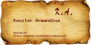 Keszler Armandina névjegykártya